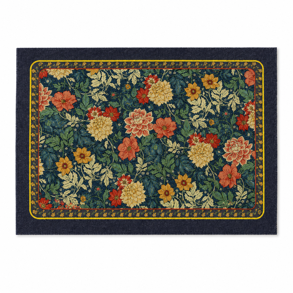 🌺 Placemats | Coated-Fabric Dining Home Hosts | Vintage Floral Elegance