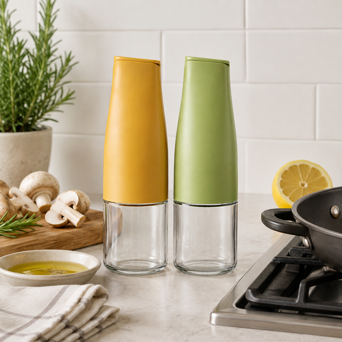 🫒 Oil Dispensers | Glass Kitchen Home-Cooks | Colorful Precision Pouring