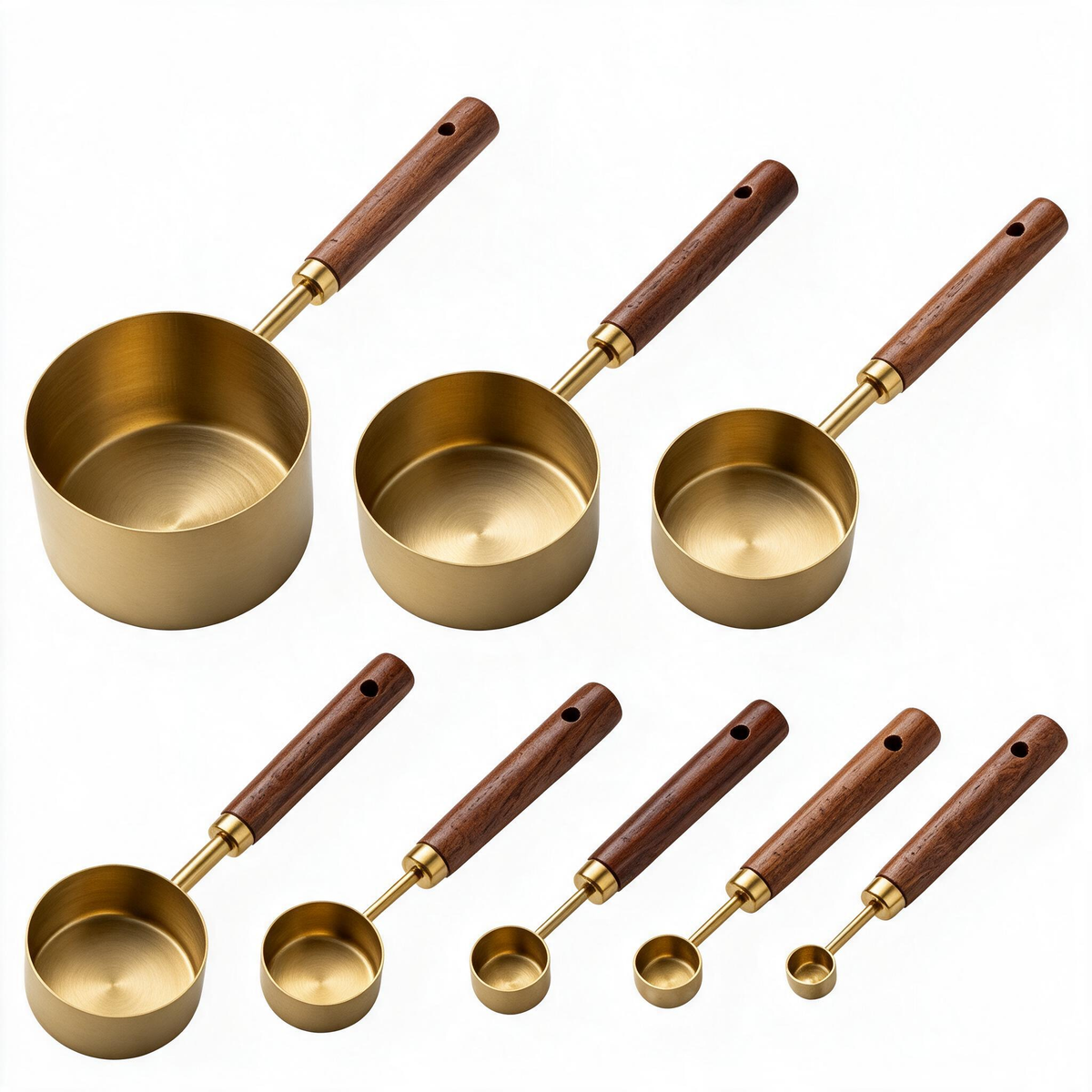 Measuring Spoons | Brass Wood Kitchen Bakers | Vintage Elegance