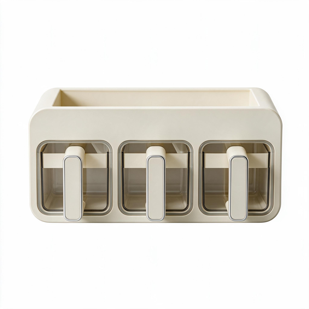 🧂 Spice Rack | Plastic Kitchen Cooks | Cream Drawer Storage