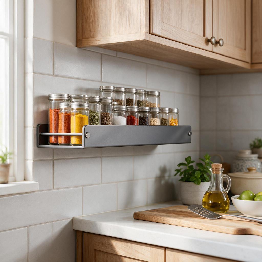 🧂 Spice Shelf | Stainless Kitchen Cooks | Sleek Wall-Mounted Storage