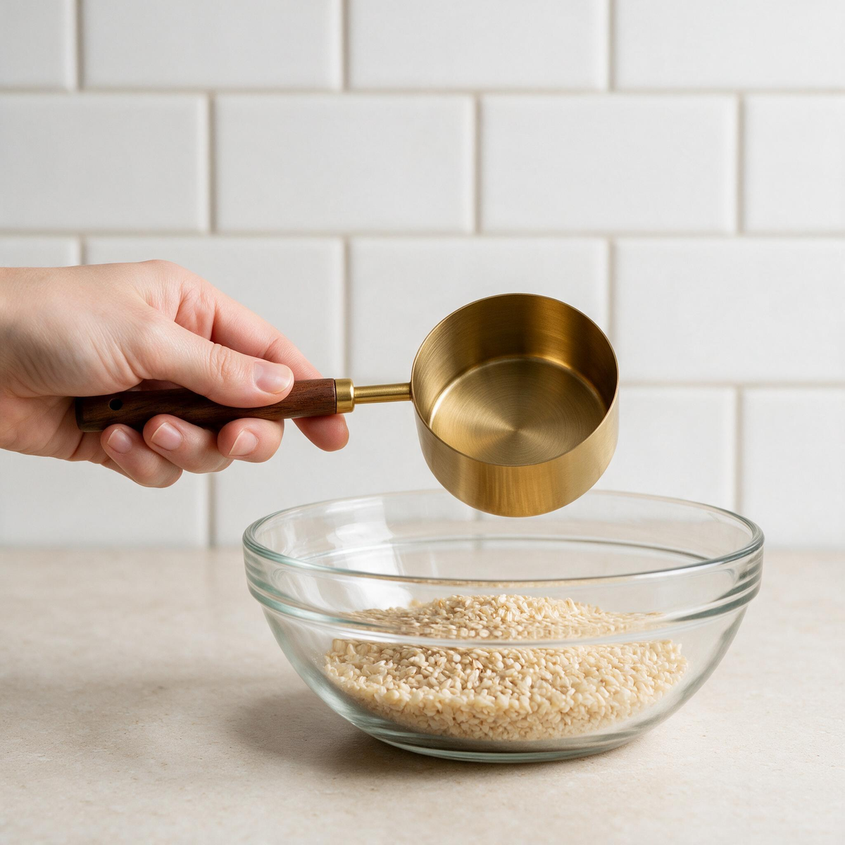Measuring Spoons | Brass Wood Kitchen Bakers | Vintage Elegance