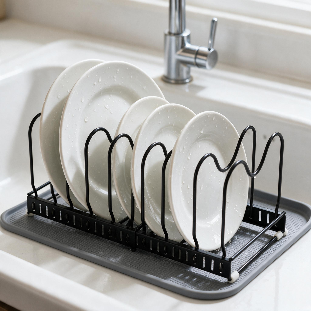 🍽️ Dish Rack | Metal Kitchen Families | Expandable Black Storage