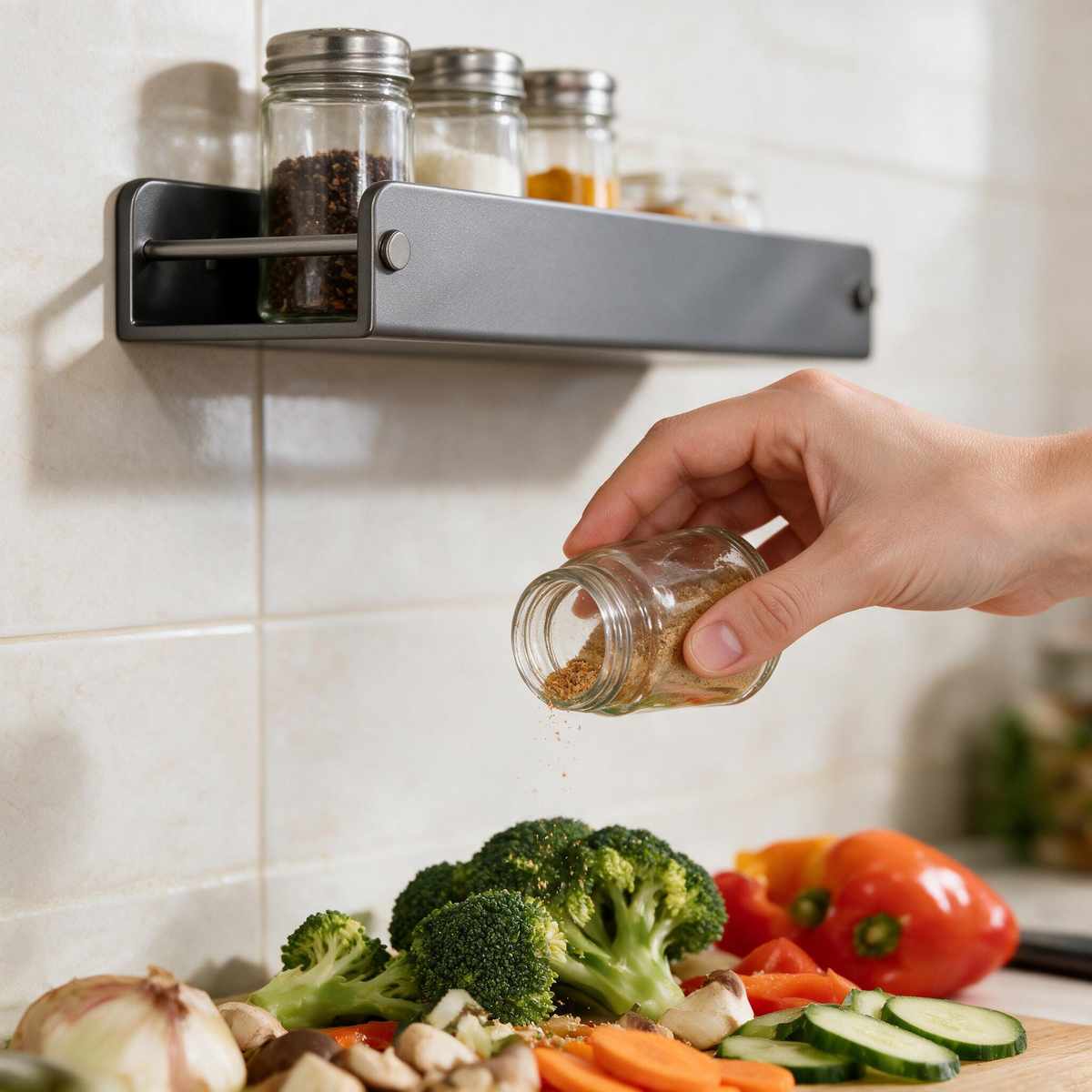 🧂 Spice Shelf | Stainless Kitchen Cooks | Sleek Wall-Mounted Storage