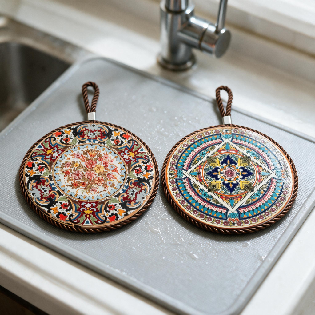 🌼 Trivet Set | Woven Kitchen Hosts | Bohemian Floral Charm