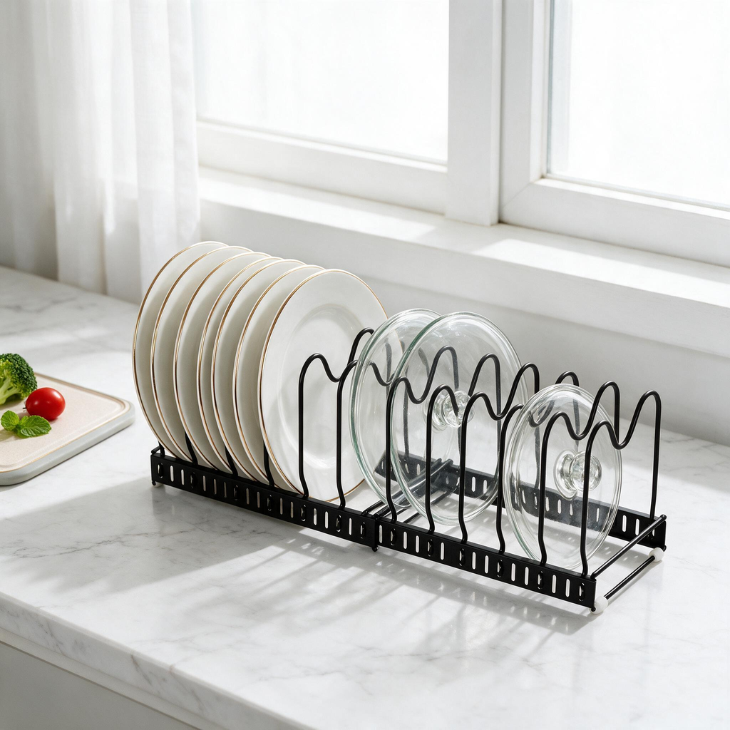 🍽️ Dish Rack | Metal Kitchen Families | Expandable Black Storage